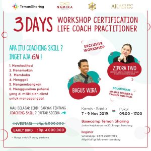 Bandung, 3 Days Workshop Certification Life Coach Practitioner